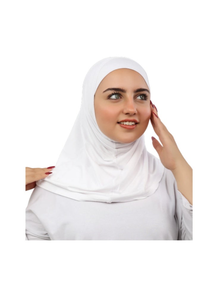 Piece Syrian Hijab Set (Open-Ended Bandana + Slip-on Khimar) - Premium Cotton Lycra - Multi-Colors - Image 1